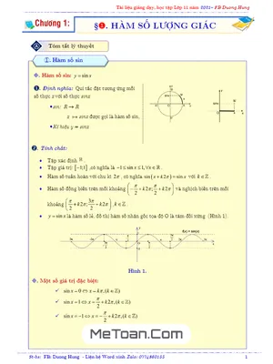 Chuyên Đề Hàm Số Lượng Giác Và Phương Trình Lượng Giác - Dương Minh Hùng