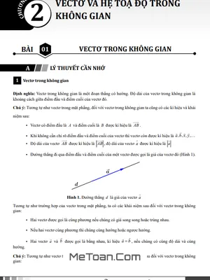 Chuyên Đề Vectơ Và Hệ Trục Tọa Độ Trong Không Gian Toán 12 Chương Trình Mới