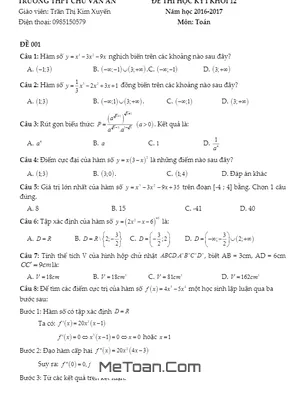 60 Đề Ôn Thi HK1 Toán 12 - Nhóm Toán [PDF]