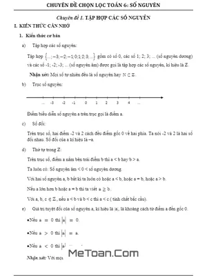 Cẩm Nang Toán 6: Chinh Phục Chuyên Đề Số Nguyên