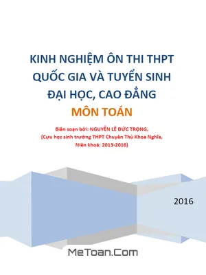 Kinh Nghiệm Giải Oxy Và Phương Trình Trong Đề Thi Quốc Gia - Nguyễn Lê Đức Trọng