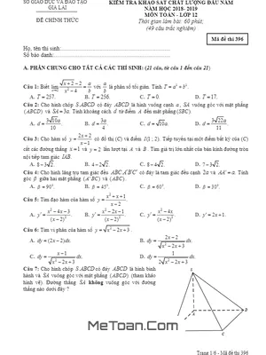 Đề kiểm tra KSCL đầu năm Toán 12 năm 2018 - 2019 sở GD&ĐT Gia Lai
