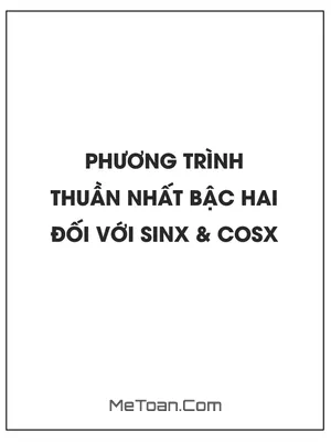 Phương trình thuần nhất bậc hai đối với sinx và cosx