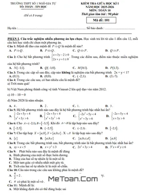 Tải Đề Thi Giữa Kỳ 1 Toán 10 Năm 2025 - 2026 THPT Ngô Gia Tự 1, Đắk Lắk (Có Đáp Án)
