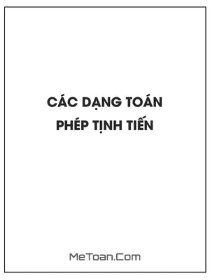 Các dạng toán phép tịnh tiến