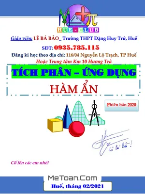 Tuyển Tập 05 Phiếu Bài Tập Tích Phân Hàm Ẩn Có Đáp Án Lớp 12