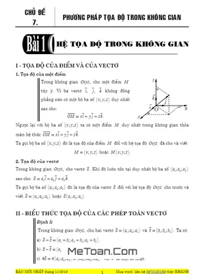 Chuyên Đề Phương Pháp Tọa Độ Trong Không Gian - Huỳnh Đức Khánh