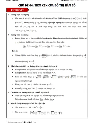 Ôn Thi Tốt Nghiệp THPT Môn Toán: Tiệm Cận Của Đồ Thị Hàm Số