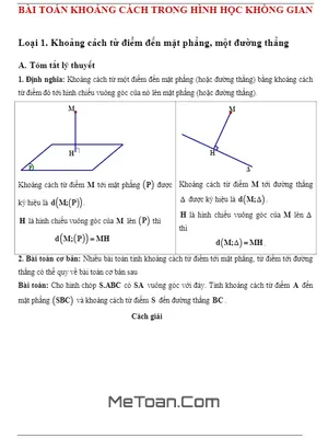 Bài Toán Khoảng Cách Trong Không Gian - Phạm Hồng Phong