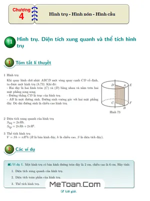 Các Dạng Bài Tập Hình Trụ - Hình Nón - Hình Cầu Lớp 9