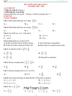 Trọn Bộ Đề Cương Ôn Tập Giữa Kì 1 Môn Toán 7 Năm 2025 – 2026 (Trường PT Thực Hành Sư Phạm – Đồng Nai)