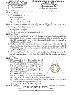 Đề Thi Giữa Học Kỳ 2 Toán 9 Xã Đông Anh, Hà Nội Năm Học 2025-2026: Lời Giải Chi Tiết