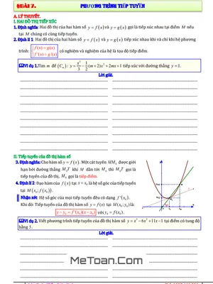 Tuyển chọn bài tập Phương trình tiếp tuyến của đồ thị hàm số - Thầy Diệp Tuân